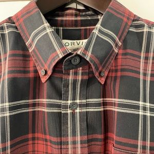 Mens Orvis Button Down Plaid Shirt